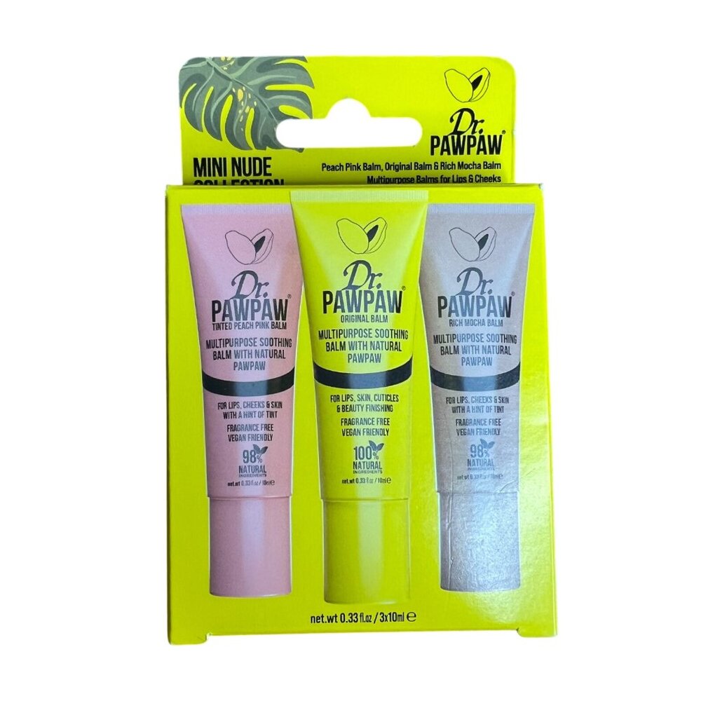 Dr. PAWPAW Mini Nude Collection Multipurpose Balm Lips Cheeks 3 Pack NEW‎